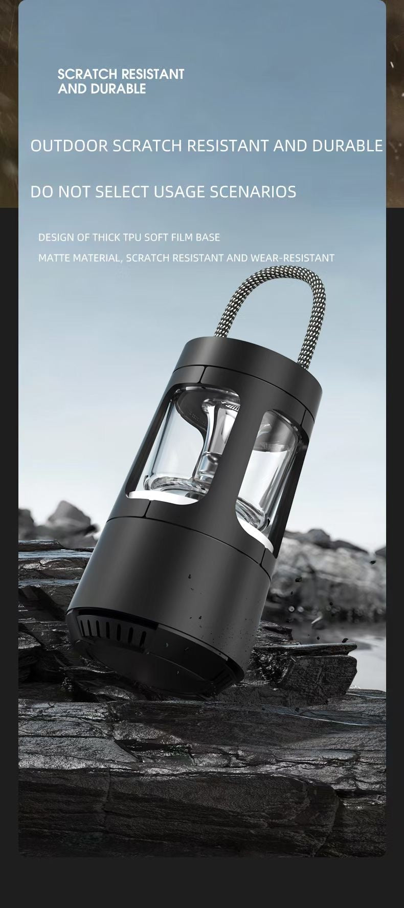 Camping light Bluetooth Lautsprecher mit Licht, Schwarz, Black Speaker
