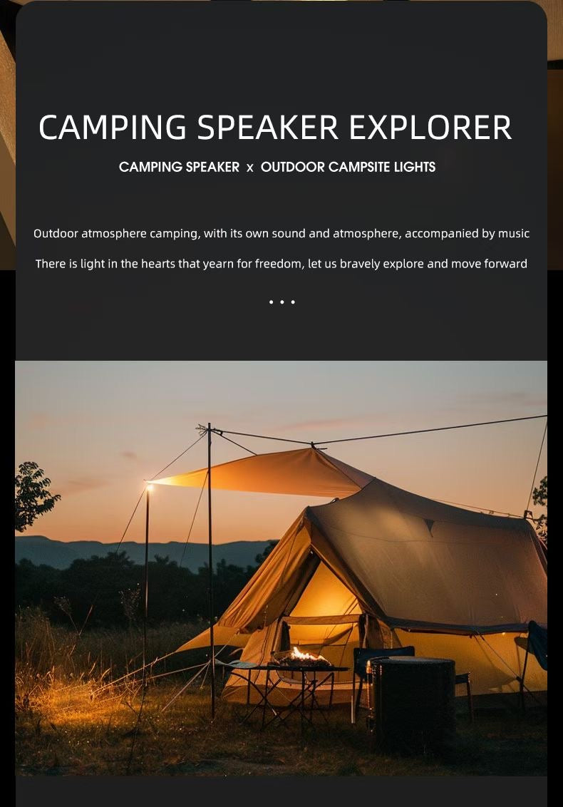 Camping light Bluetooth Lautsprecher mit Licht, Schwarz, Black Speaker