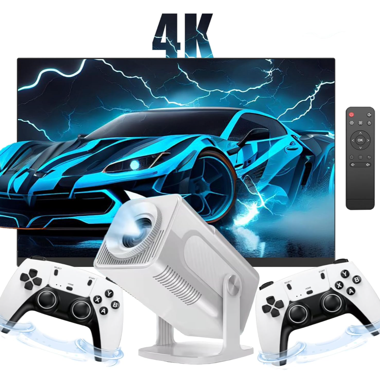 2025 HCS350 PRO Hot Mini Smart Game F600 Projector Beamer 32GB Games Download Wifi Wireless Home Theater HY320 4K Portable Projector, Heimkino