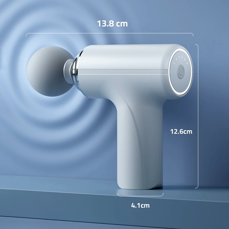 Tragbare Mini-Massagepistole – Handmassagegerät zur Ganzkörper-, Rücken-, Nacken- und Muskelentspannung Weiss