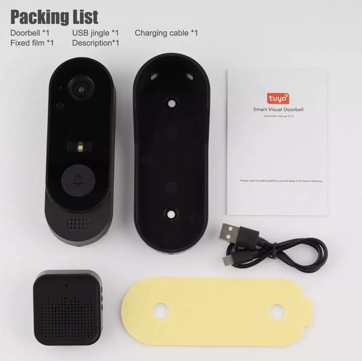 Tuya APP Drahtlose Smart Video Türklingel WiFi Sicherheitskamera, Doorbell, Bell Telefon DE