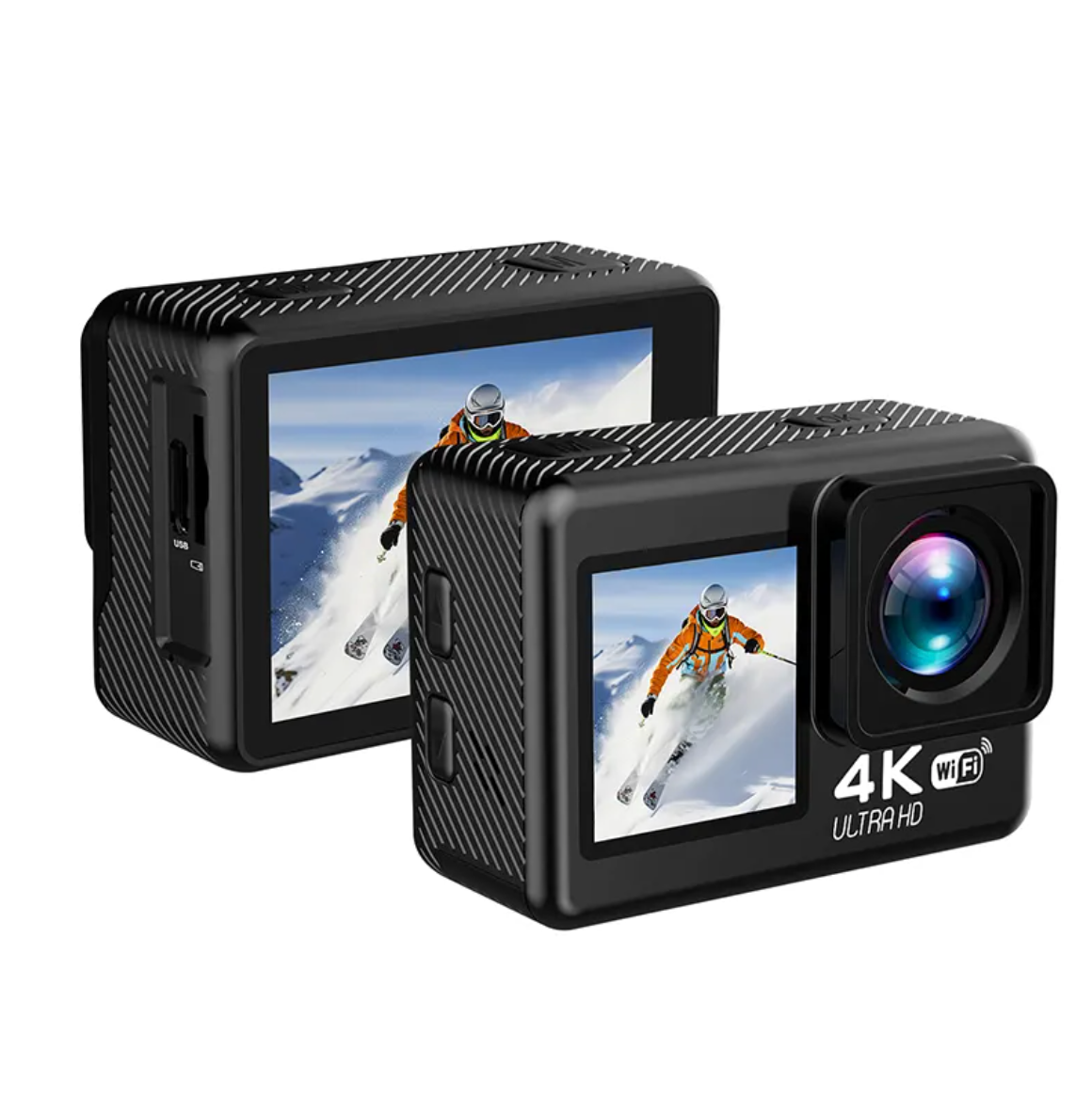 4K Sport-Action-Kamera, 30 fps, WLAN, Schwarz, 2,0 Zoll HD, ultraklarer Bildschirm, 30 m wasserdicht, 2000 W Video, Weitwinkelobjektiv, V8-Bewegungskamera