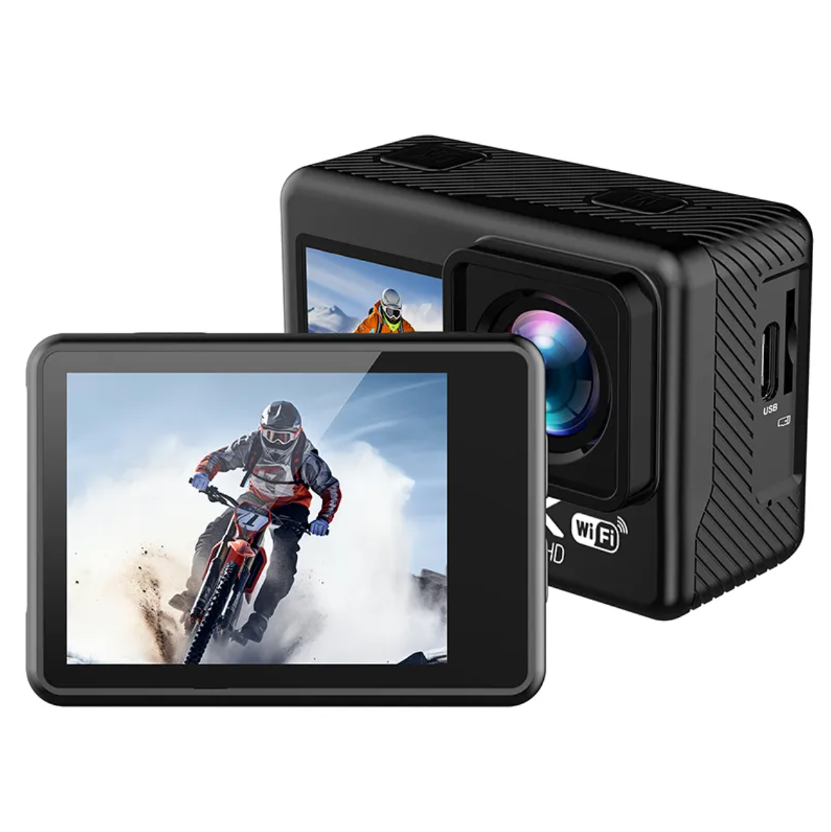 4K Sport-Action-Kamera, 30 fps, WLAN, Schwarz, 2,0 Zoll HD, ultraklarer Bildschirm, 30 m wasserdicht, 2000 W Video, Weitwinkelobjektiv, V8-Bewegungskamera
