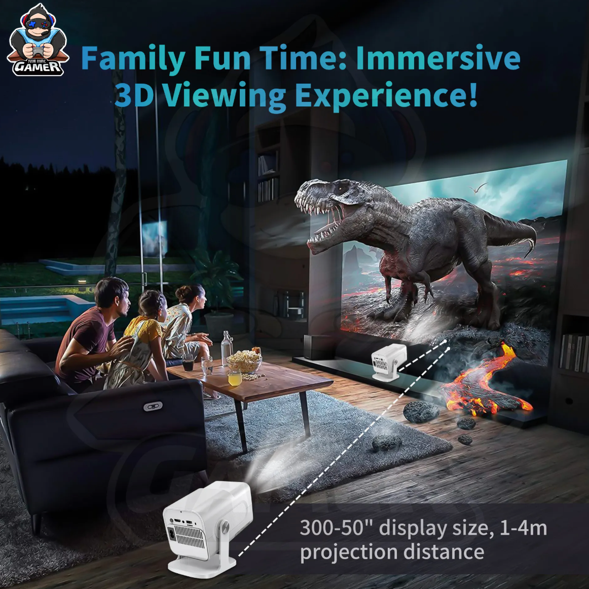 2025 HCS350 PRO Hot Mini Smart Game F600 Projector Beamer 32GB Games Download Wifi Wireless Home Theater HY320 4K Portable Projector, Heimkino