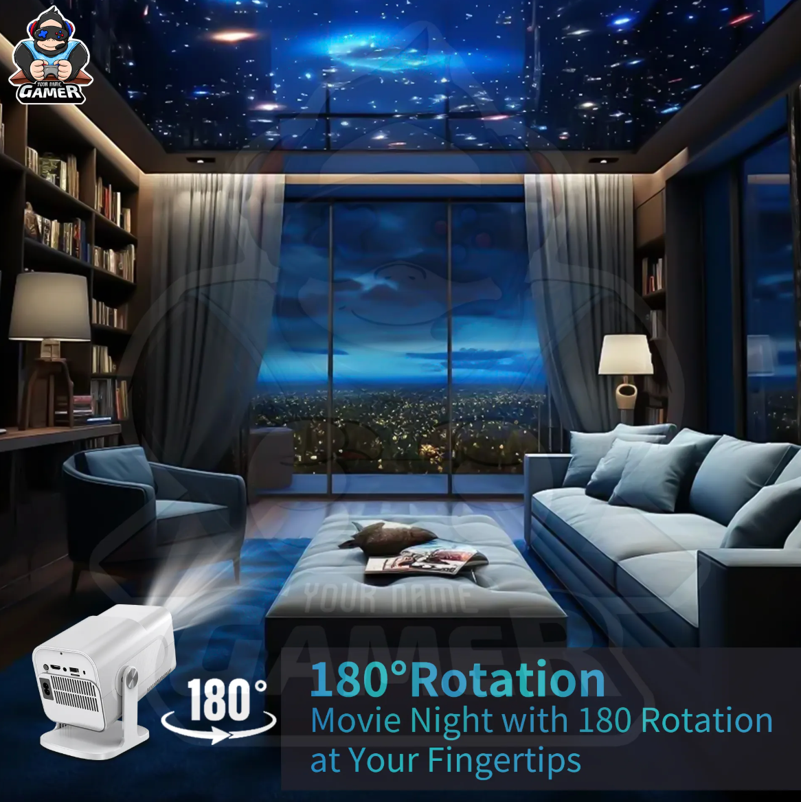 2025 HCS350 PRO Hot Mini Smart Game F600 Projector Beamer 32GB Games Download Wifi Wireless Home Theater HY320 4K Portable Projector, Heimkino