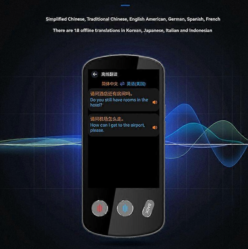Ai Translator P60 Plus, Übersetzer mit Sprachausgabe, 4.1-Zoll Touchscreen AI Translator, Zwei-Wege-Echtzeit-Sprachübersetzung, von 138 Sprachen, Offline&Aufnahme&Fotoübersetzung für Travel Business Learning
