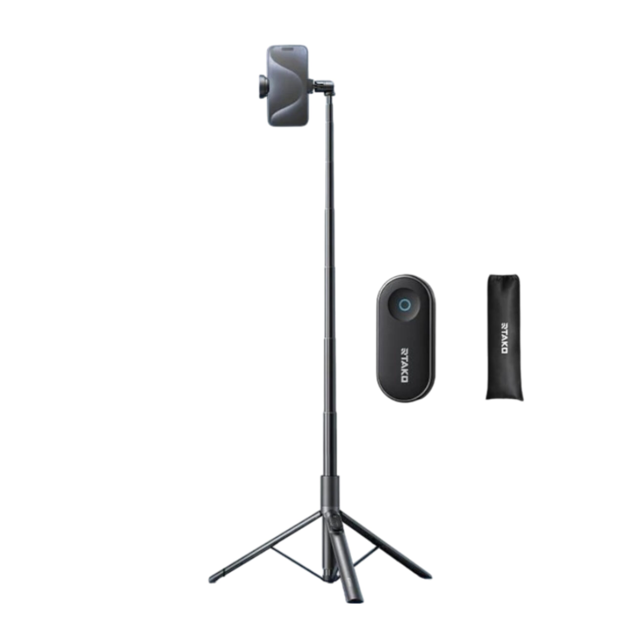 RTAKO RZP001 - AB226 170CM Selfie Stick Stativ, Ausziehbar All-in-1 Stativ Handy Einbeinstativ aus Aluminium mit Kabelloser Fernbedienung&10 Teleskopstange, Drehbar Handyhalter, Stative für iPhone/Android-Schwarz