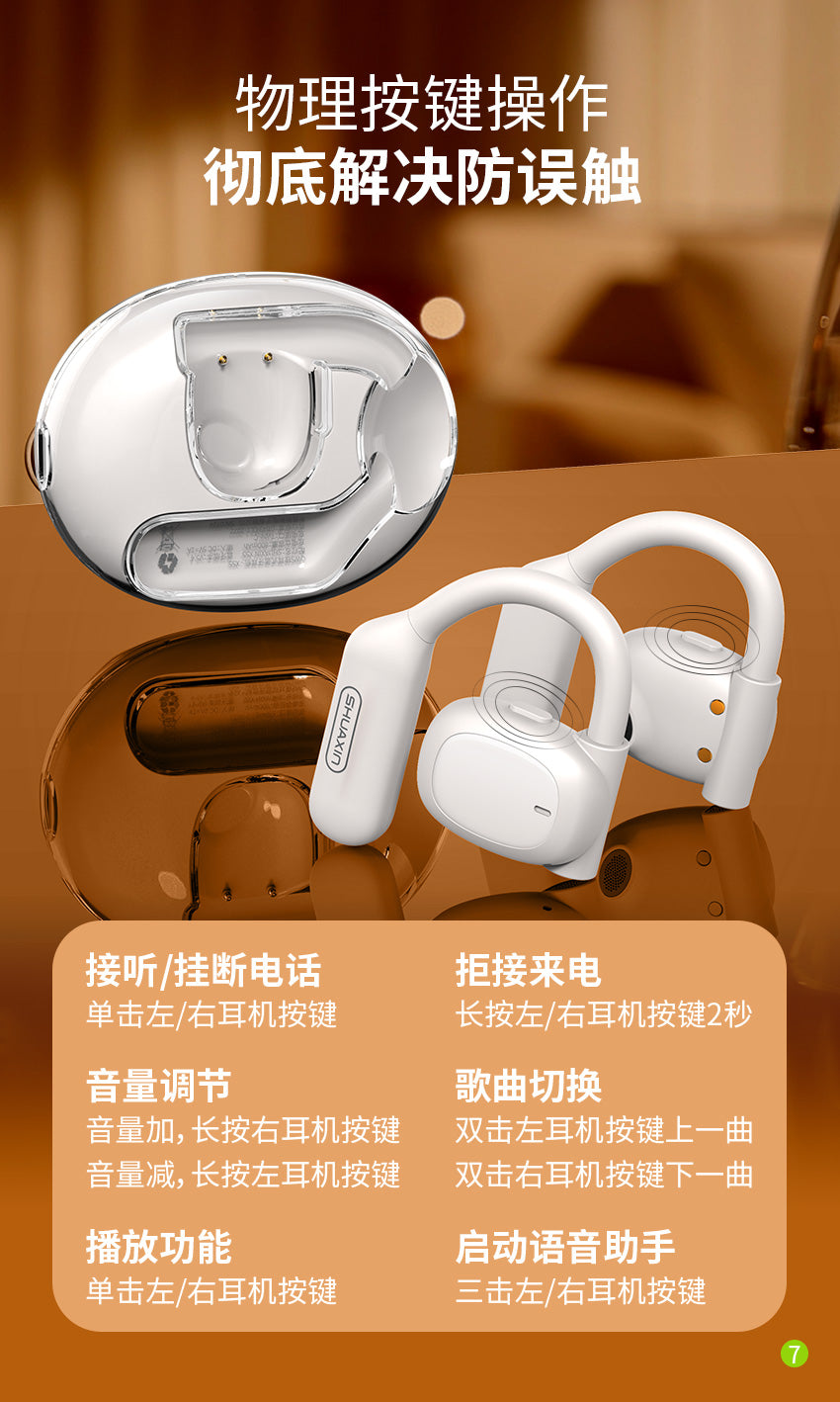 Shuaxin OWS X55 Kopfhorer, Headsets, Earphones Rosa, Pink