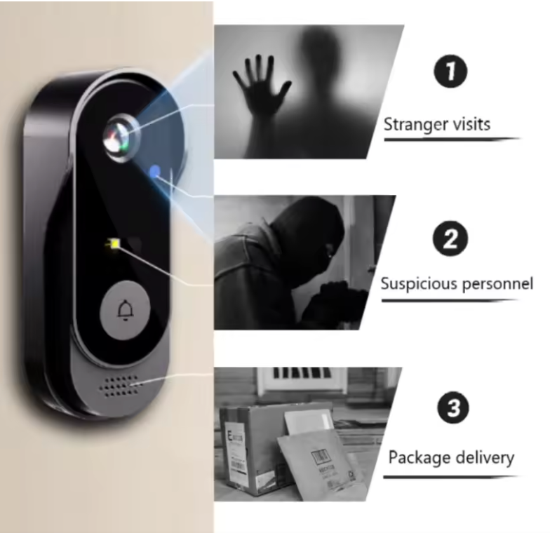 Tuya APP Drahtlose Smart Video Türklingel WiFi Sicherheitskamera, Doorbell, Bell Telefon DE