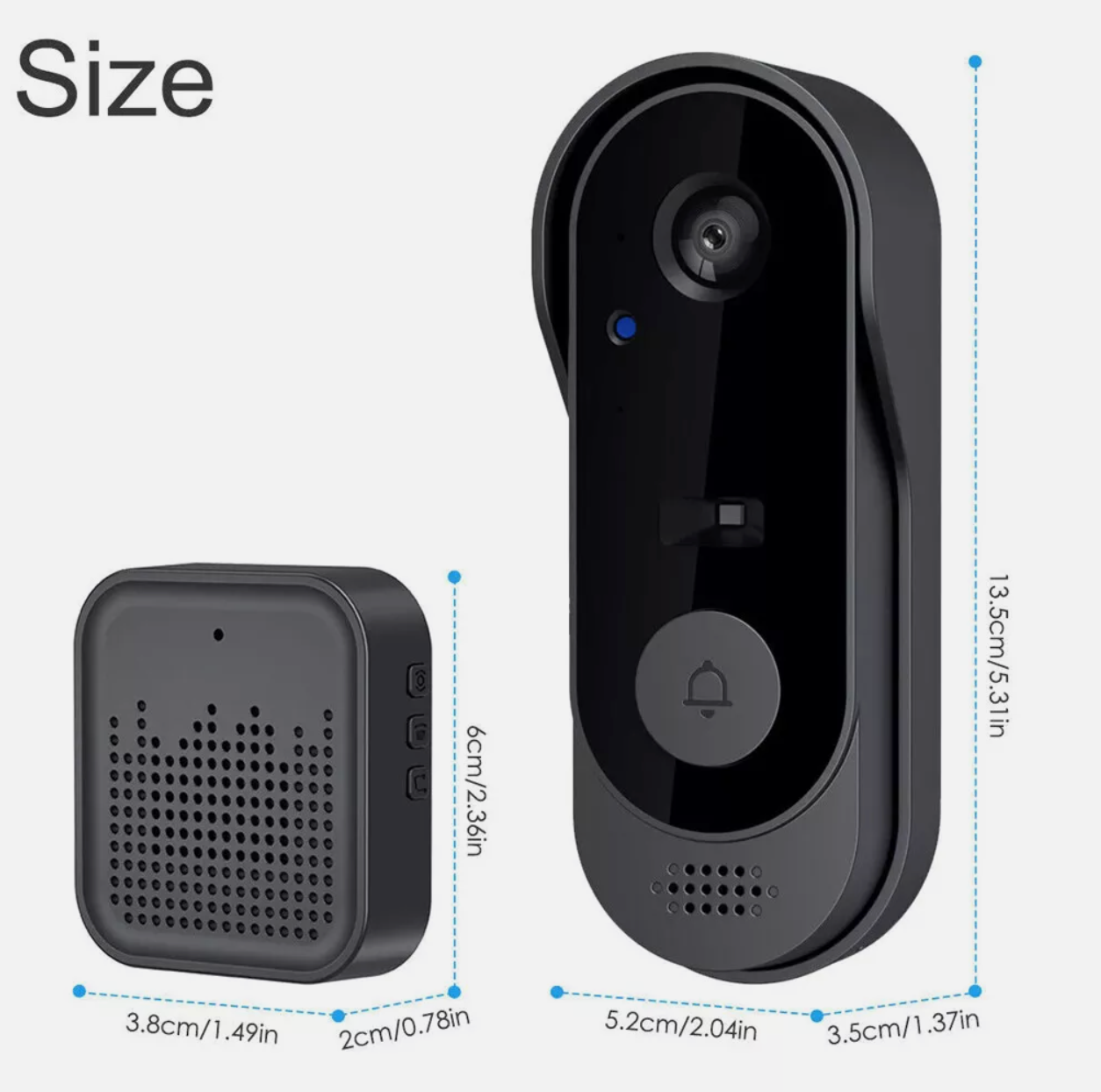 Tuya APP Drahtlose Smart Video Türklingel WiFi Sicherheitskamera, Doorbell, Bell Telefon DE