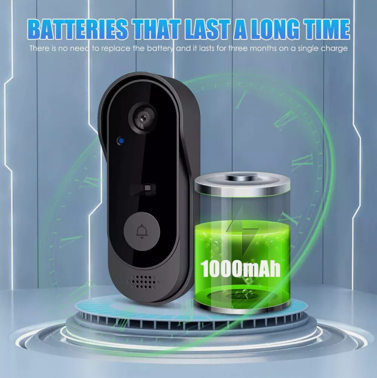 Tuya APP Drahtlose Smart Video Türklingel WiFi Sicherheitskamera, Doorbell, Bell Telefon DE