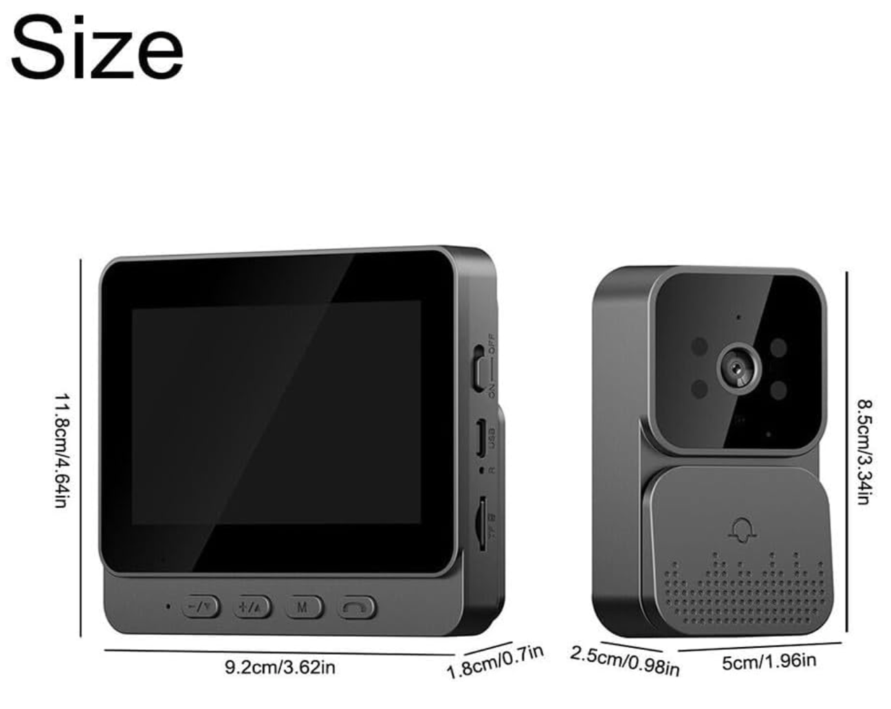 Türklingel-Kamera, kabellos, mit Monitor, Video Gegensprechanlage mit 11 cm (4,3 Zoll) großem Bildschirm, Telefon-Sicherheitskamera, Doorbell