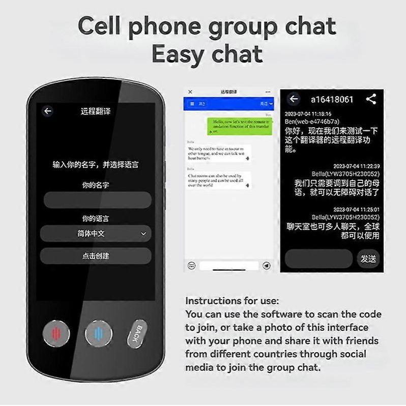 Ai Translator P60 Plus, Translator with Voice Output, 4.1-inch Touchscreen AI Translator, Two-Way Real-Time Language Translation, from 138 Languages, Offline &amp; Recording &amp; Photo Translation for Travel Business Learning 