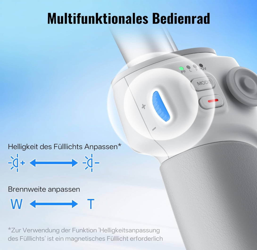 ZHIYUN Smooth Q4 Combo Smartphone Gimbal Stabilisator mit Eingebauter Selfie-Stick, 3 Achsen Handy Gimbal für iPhone, Kommt mit Fülllicht (mit Stativ)