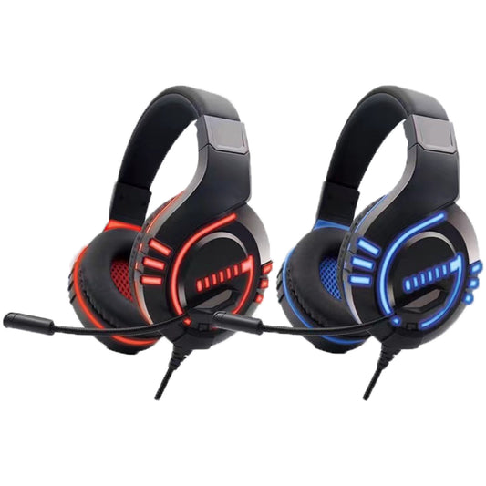 KOMC M4 ROT Kopfhorer Gaming, Headset, LED Type-C + USB Plug mit Mikrophone, Red