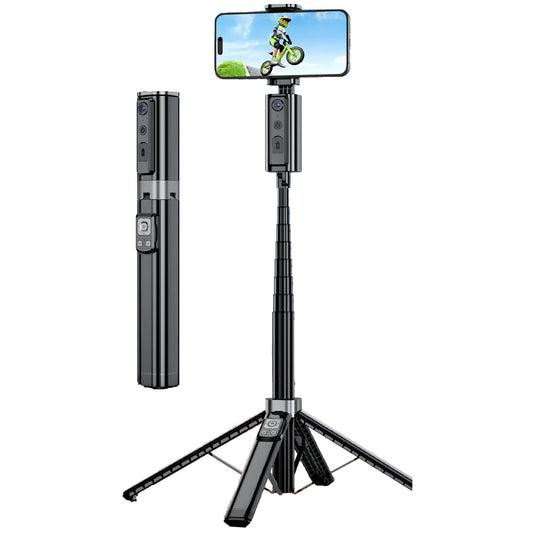 Auto Face Tracking Cell Phone Tripod, 360° Rotation Selfie Stick Tripod, 180cm Extendable with Remote Shutter, Built-in Tracking Camera Tripod for YouTube Tiktok Video Shooting, for iPhone/Samsung Smartphone 